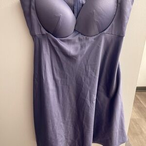 Oh Polly Satin Mini Dress in Lavender